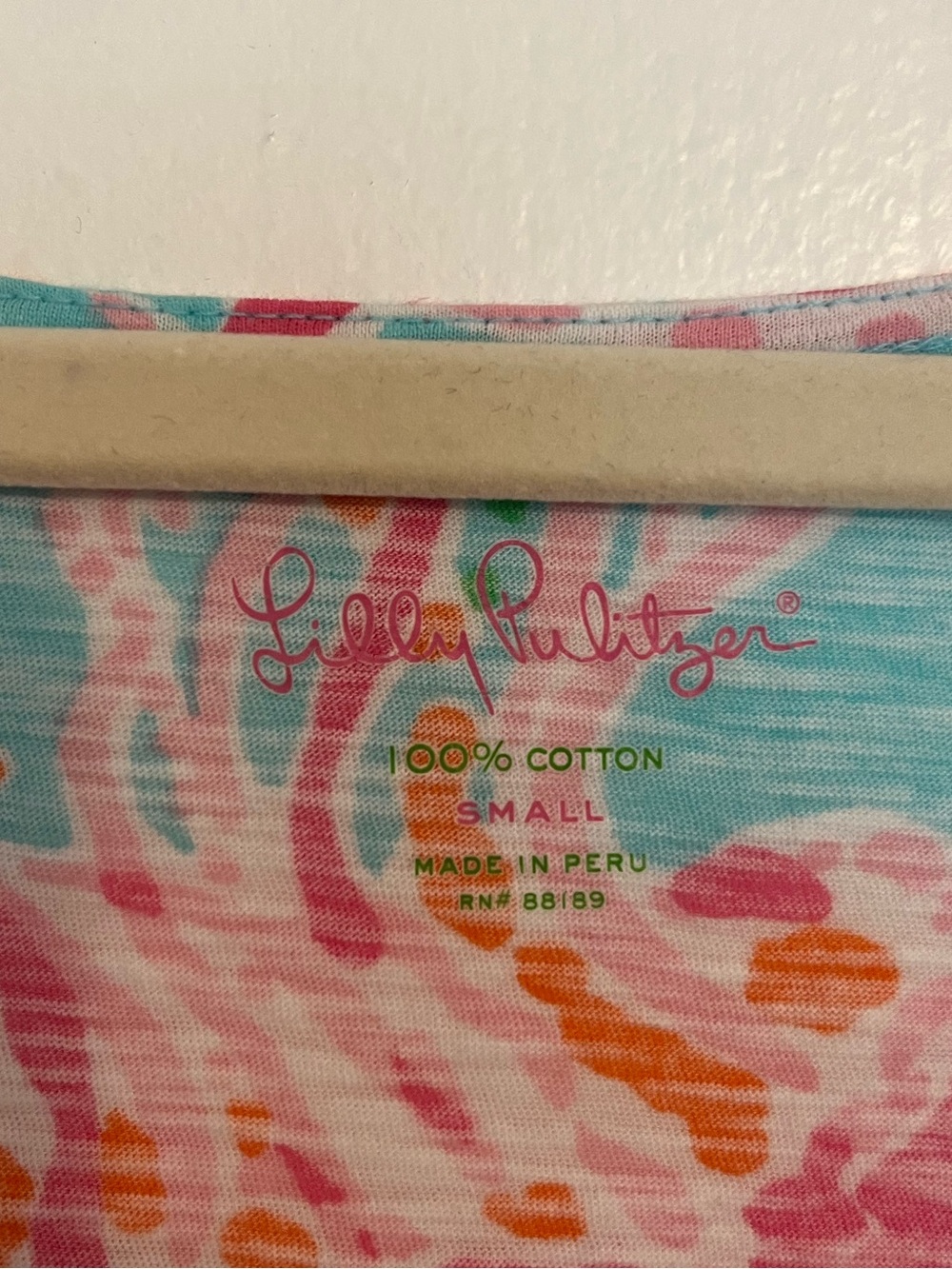 Lilly Pulitzer Turquoise, Pink & Orange Cotton Scoop Neck Tunic Top - Picture 3 of 7
